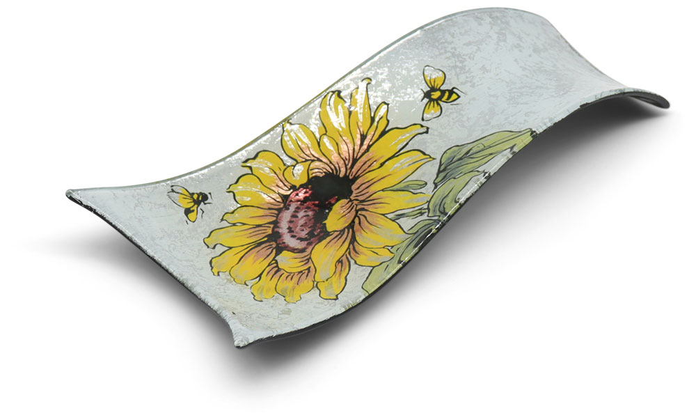 Glass plate "Sonnenblume" (sunflower) curved, 