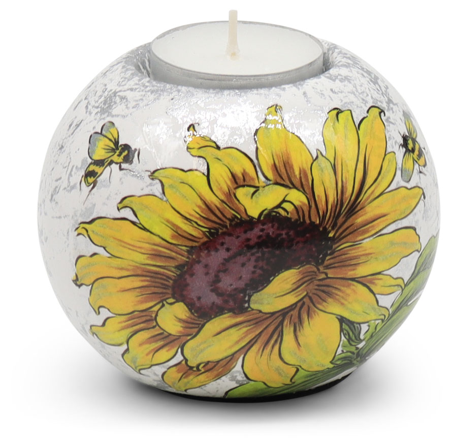 Teelichthalter aus Keramik "Sonnenblume", 