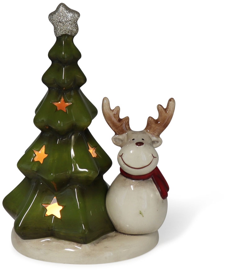 Tealight holder elk with fir, 