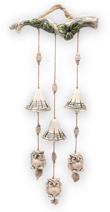 Wind chime with little bells and owls, 