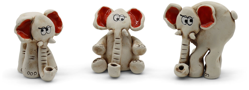 Elefant-Miniaturen 3er Mix rot, 