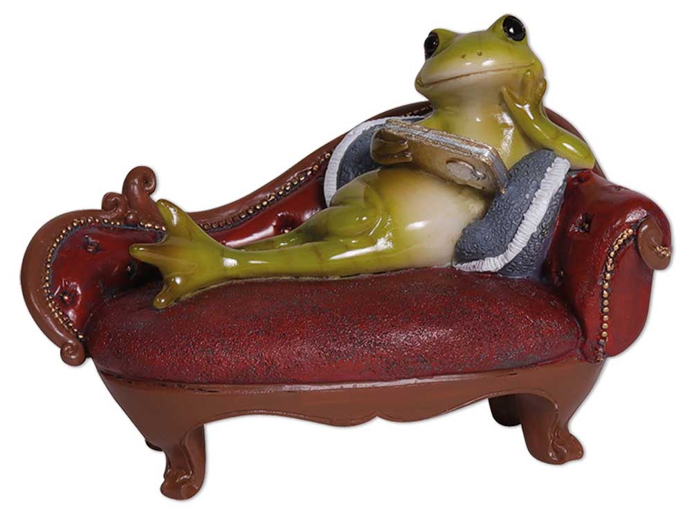 Frog Paulchen on the sofa, 