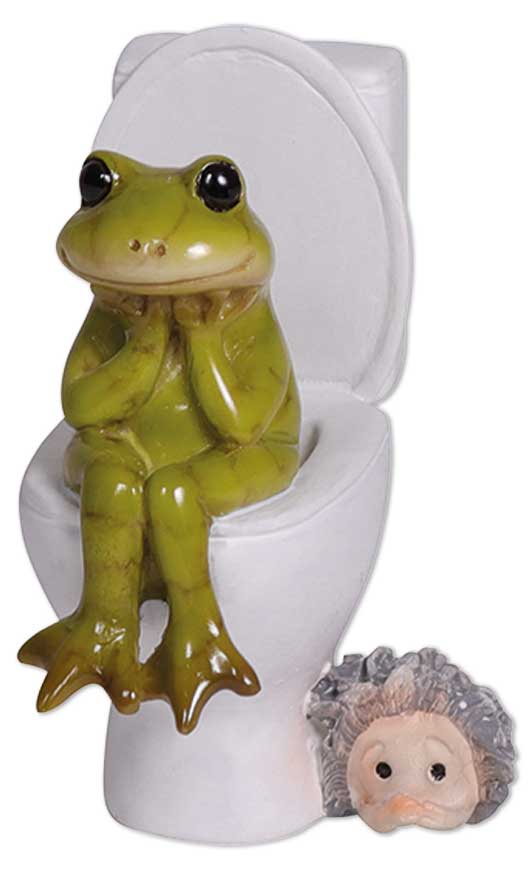 Frog Paulchen on toilet, 