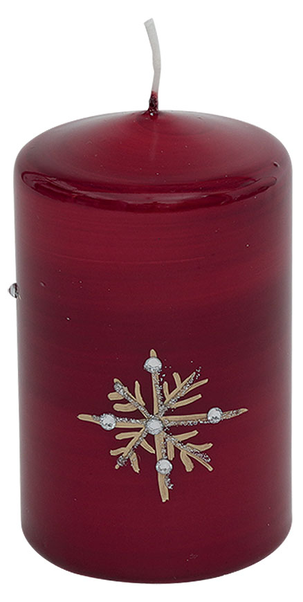 Candle cylinder "Crystal" red, 
