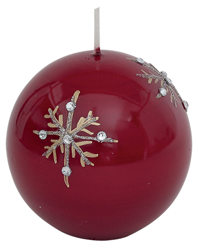 Candle ball "Crystal" red, 