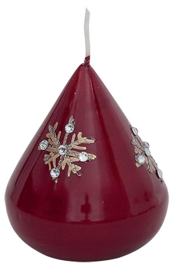 Candle ellipse "Crystal" red, 
