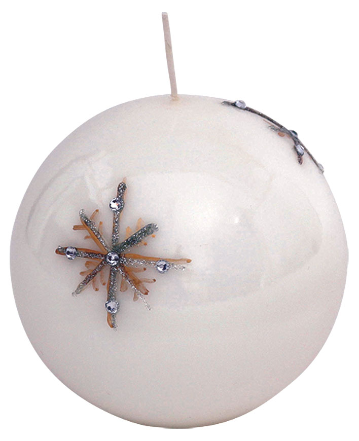 Candle ball "Crystal" white, 