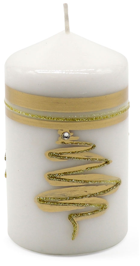 Kerzenzylinder Ornament 3 weiß, 