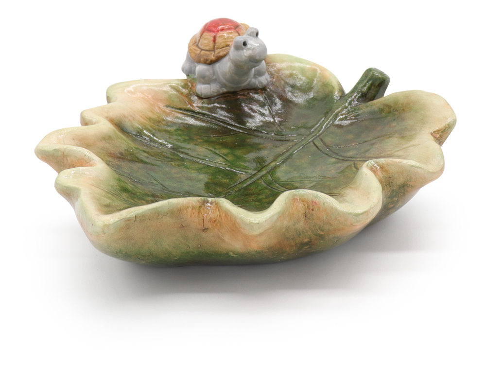 Bird font leaf with turtle, 