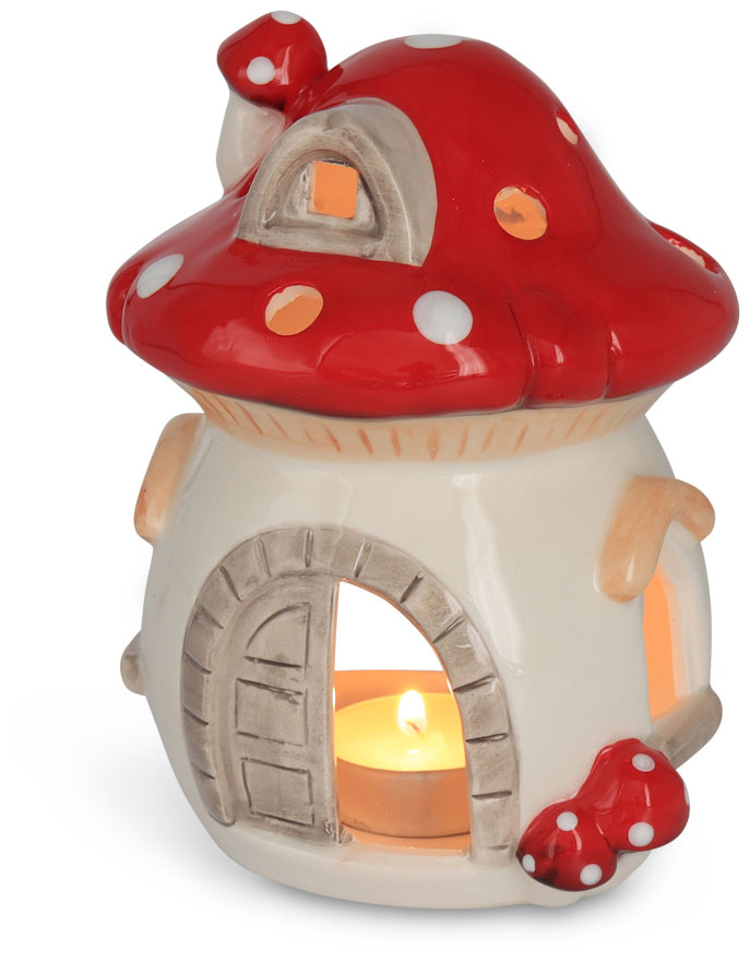 Tealight holder mushroom house Frodewin, 