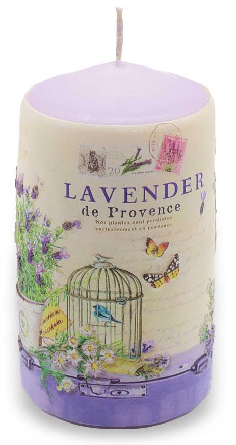 Candle cylinder "Lavendel" (lavender), 