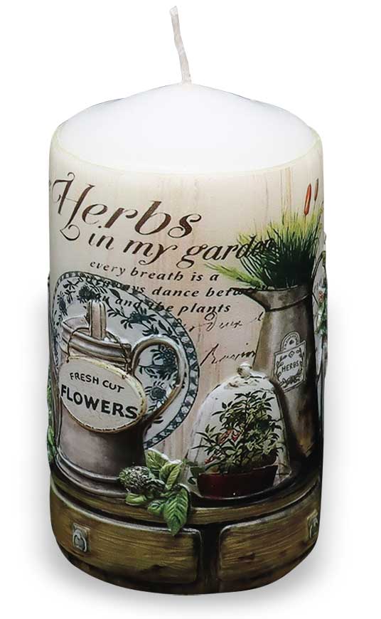 Candle cylinder "Herbs", 