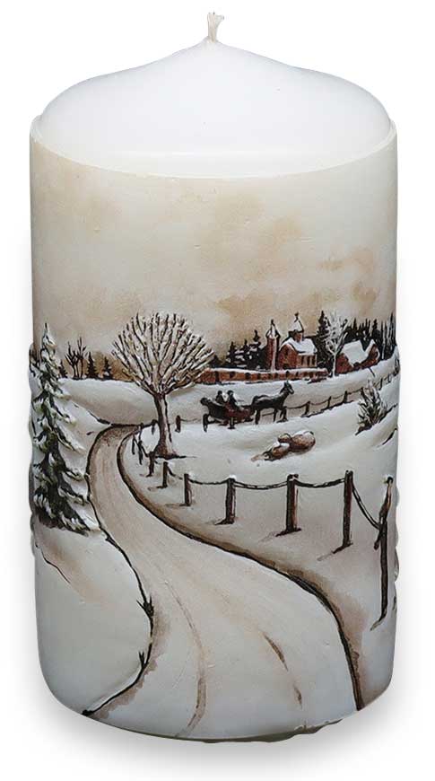 Candle cylinder "Winterlandschaft" (winter landscape), 