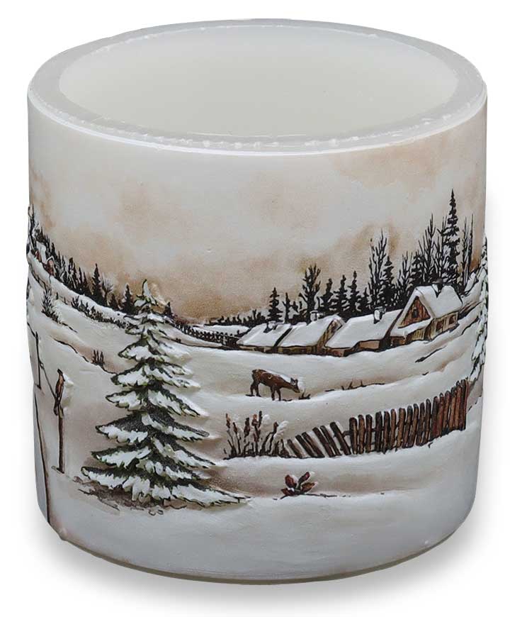 Candle tealight holder "Winterlandschaft" (winter landscape), 