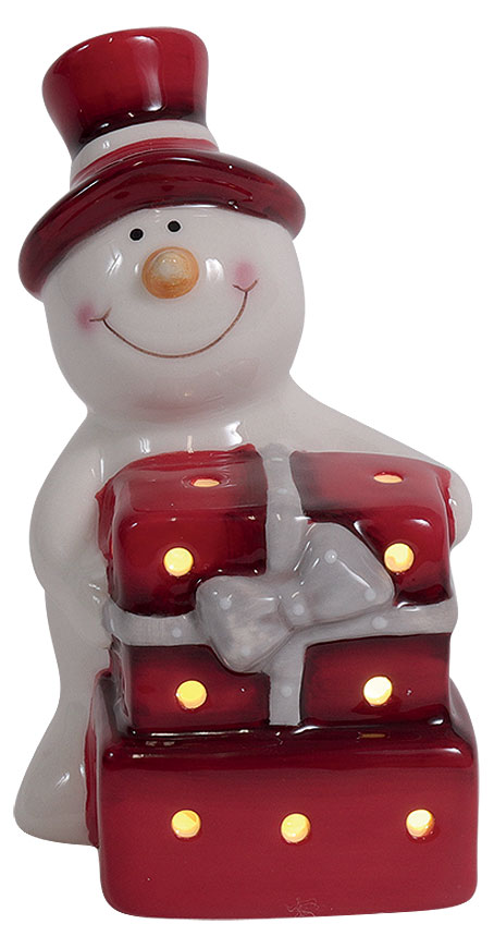 LED snowman with gifts, 