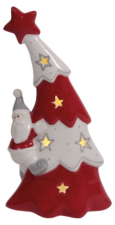 Tealight holder christmas tree with Santa Claus, 