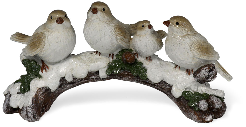 Winter birds on perch, 