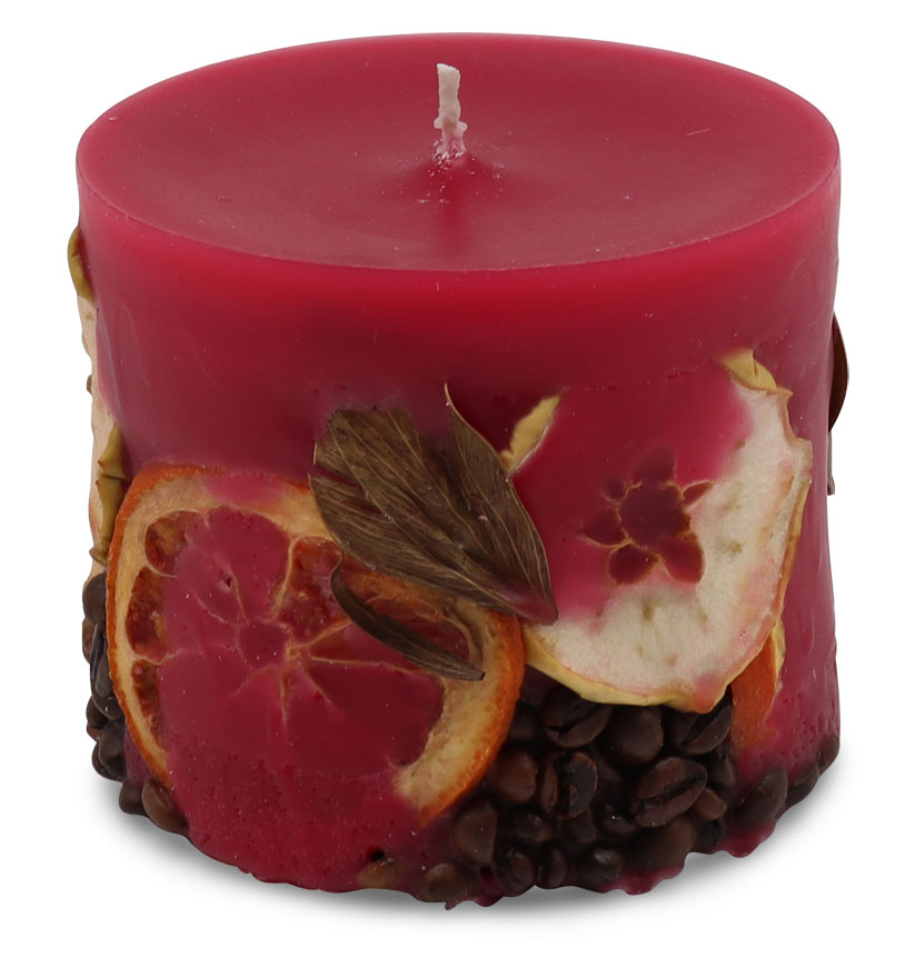 Scented candle cylinder Potpourri Fruits bordeaux, strawberry fl., 