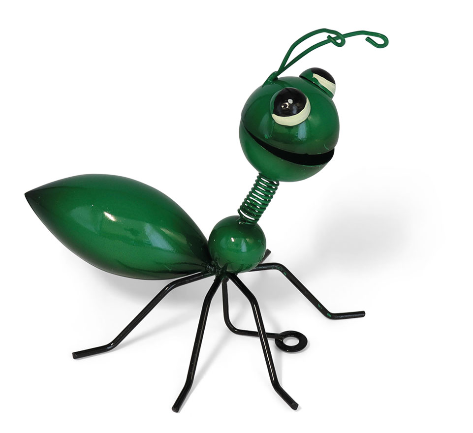 Metal ant, green, 