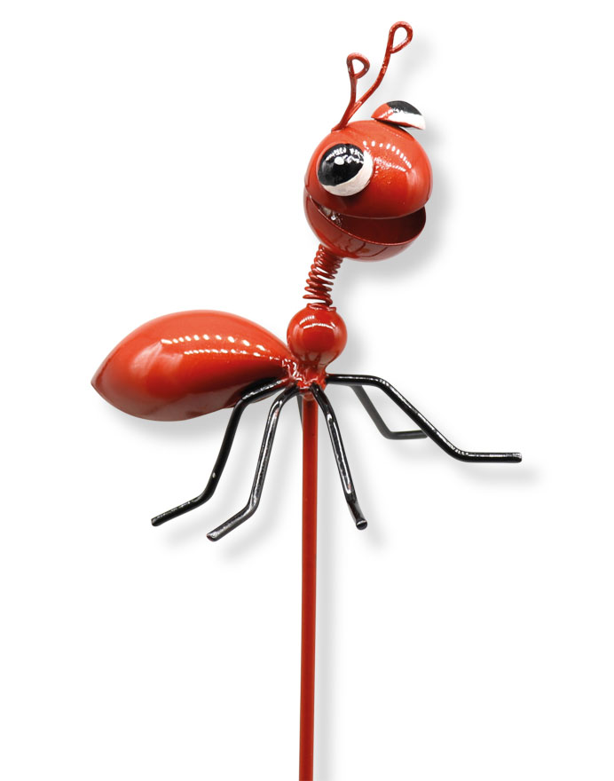 Garden stick metal ant red, 
