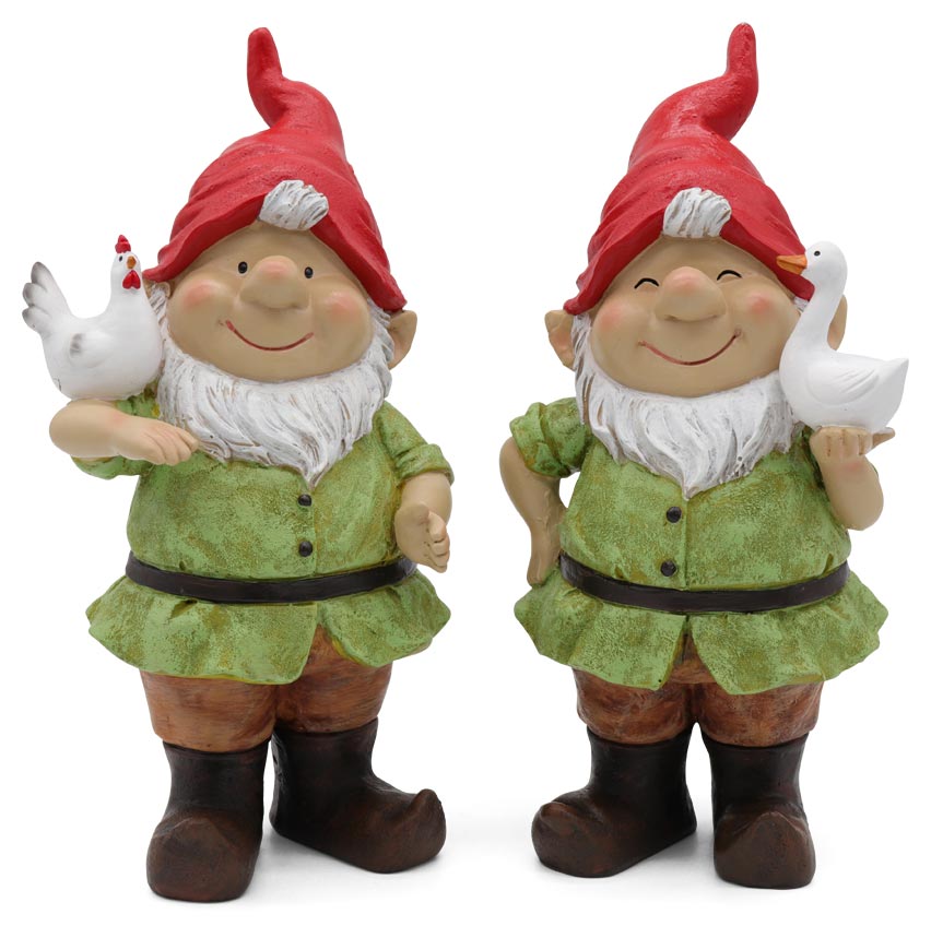 Garden gnomes "Rudi & Erwin" standing, 