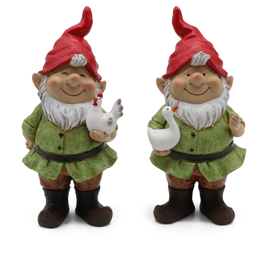 Garden gnomes "Rudi & Erwin" standing, 