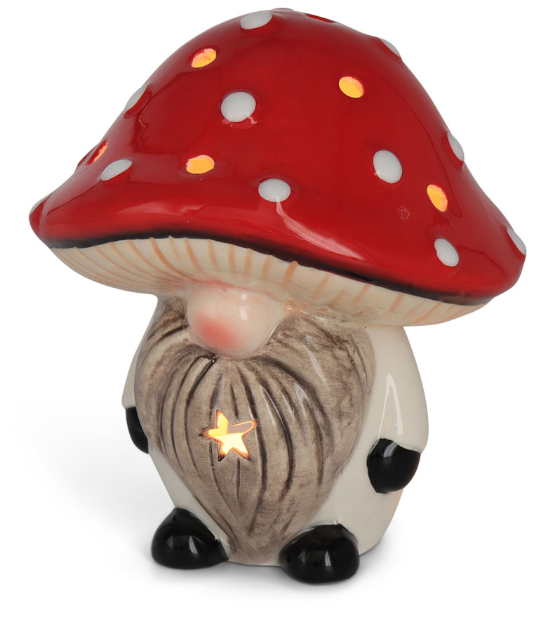 Tealight holder mushroom gnome Leroc, 